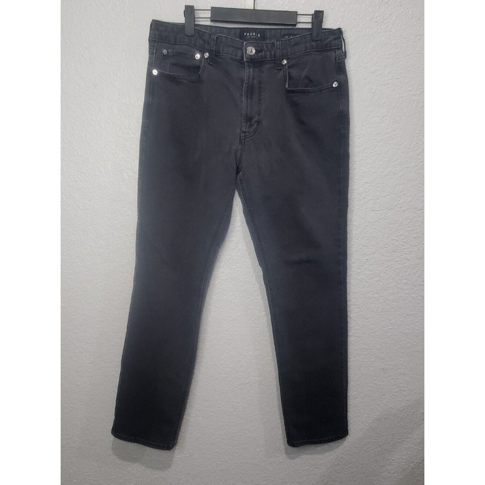 Pacsun Men's Active Stretch Slim Black Jeans Tag 34 X 32 Measure 34 X 30